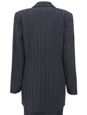 ストライプパターンセットアップ　ネイビー/ホワイト