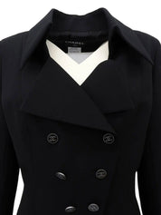 2001年製　ウールCCマークボタンダブルブレストジャケット　ブラック