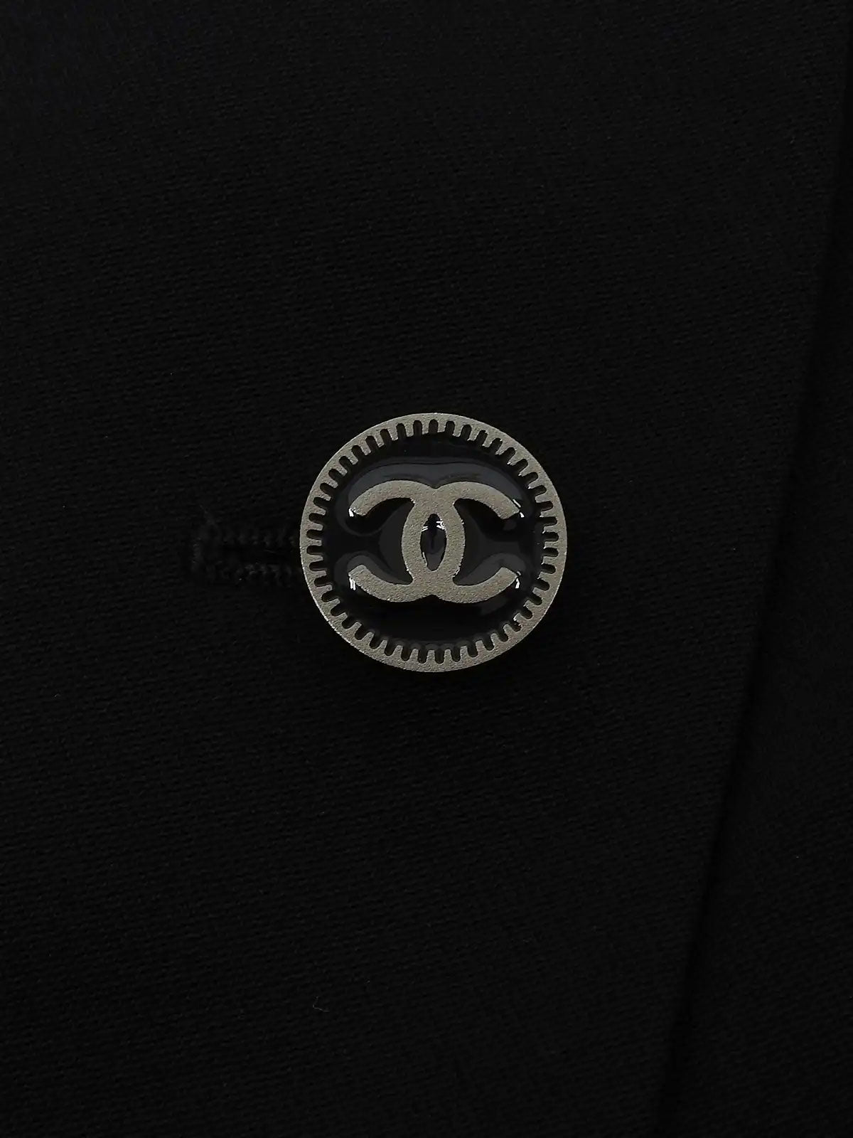 2001年製 ウールCCマークボタンダブルブレストジャケット ブラック