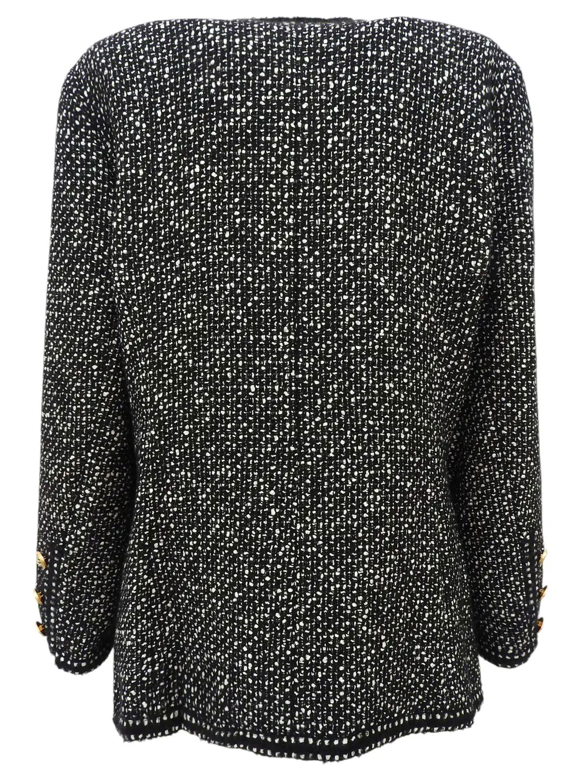 Tweed CC Mark Button Jacket in Black/White