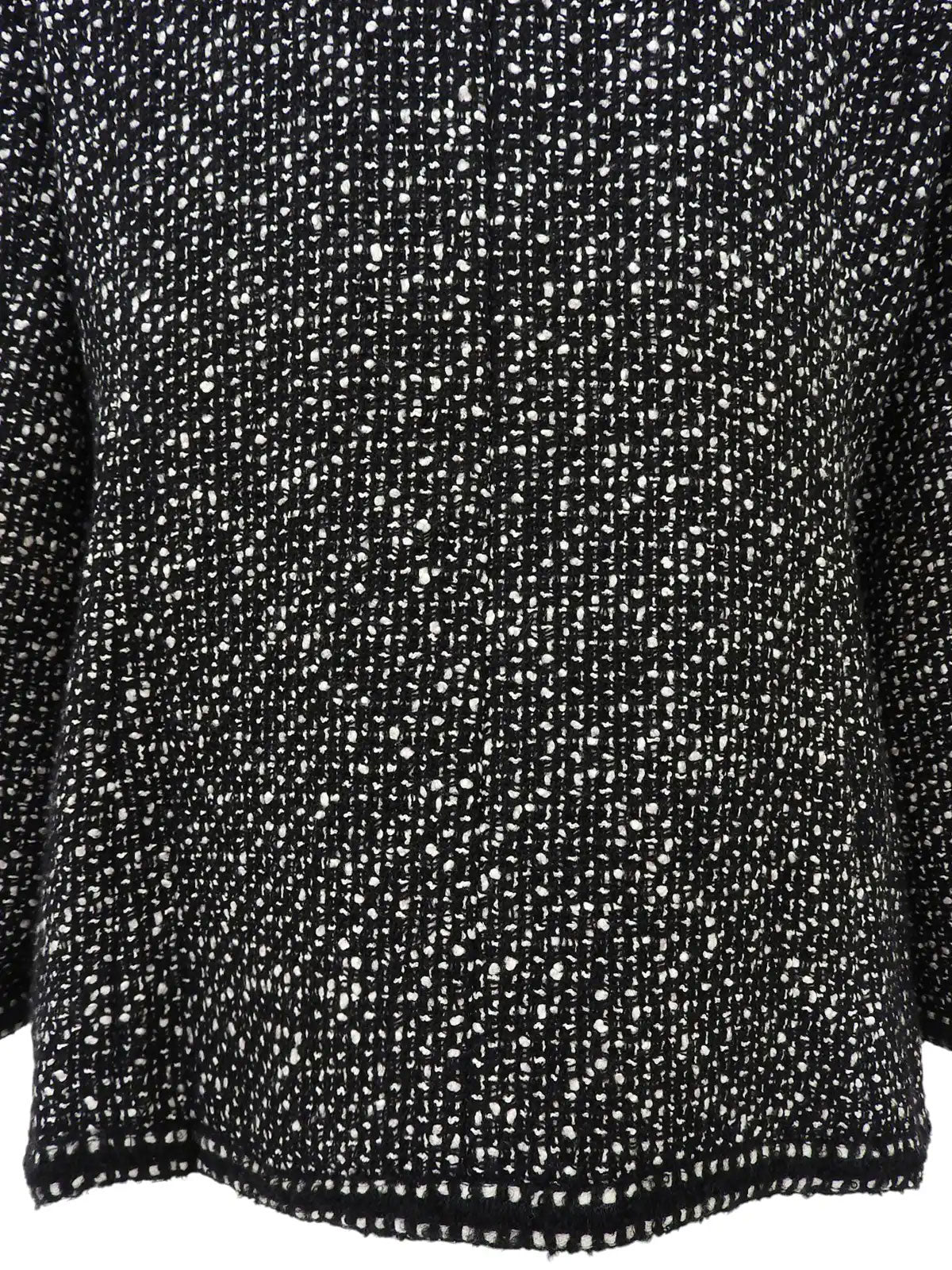 ツイードCCマークボタンジャケット　ブラック／ホワイト