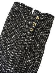 ツイードCCマークボタンジャケット　ブラック／ホワイト