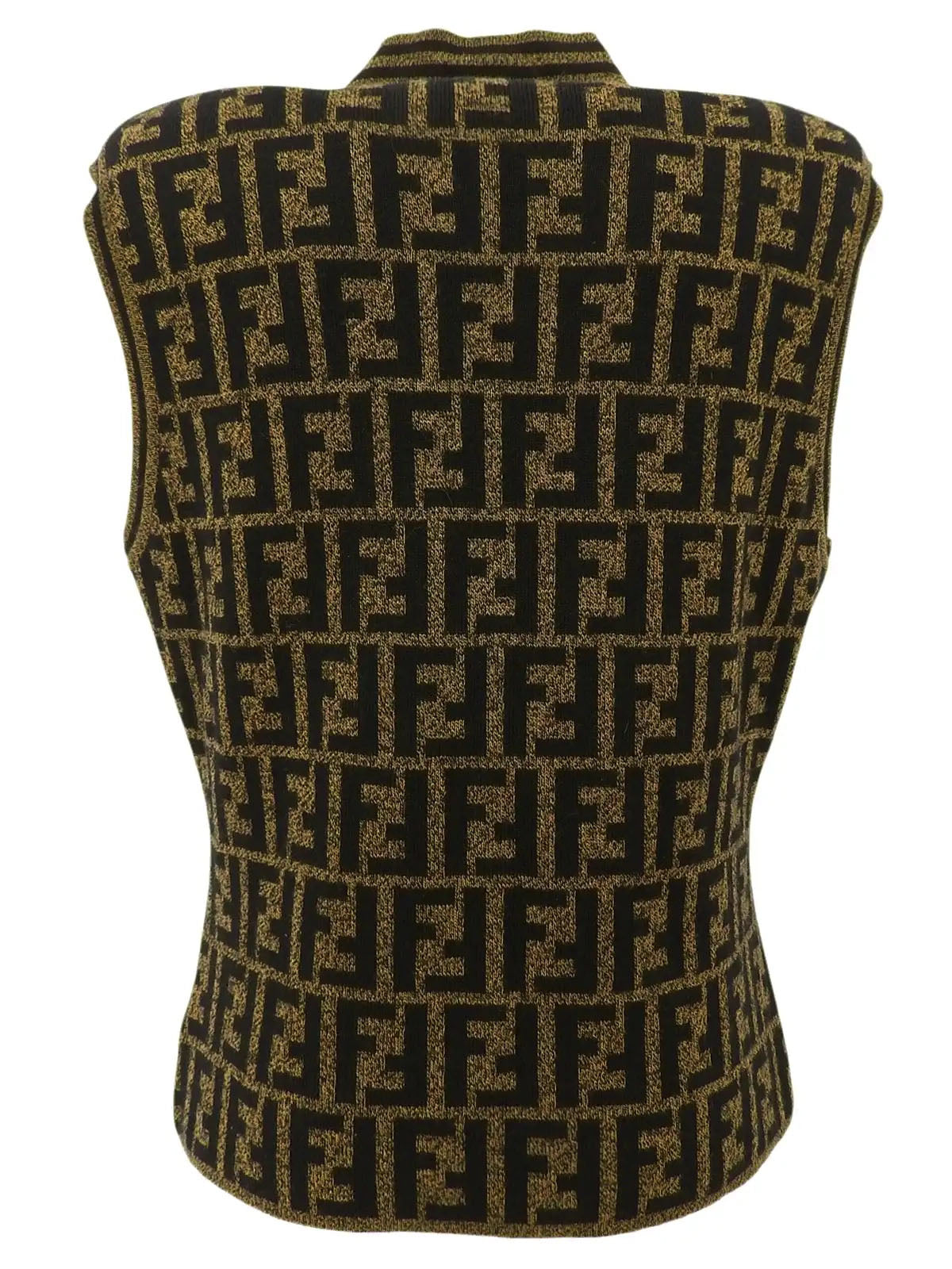 ウールFFズッカパターンニットベスト ブラウン/ブラック