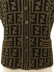 ウールFFズッカパターンニットベスト ブラウン/ブラック