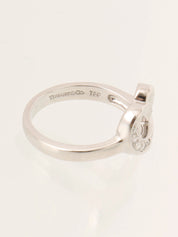 18K Diamond Loving Heart Ring in Silver