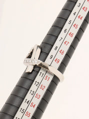 18K Diamond Loving Heart Ring in Silver