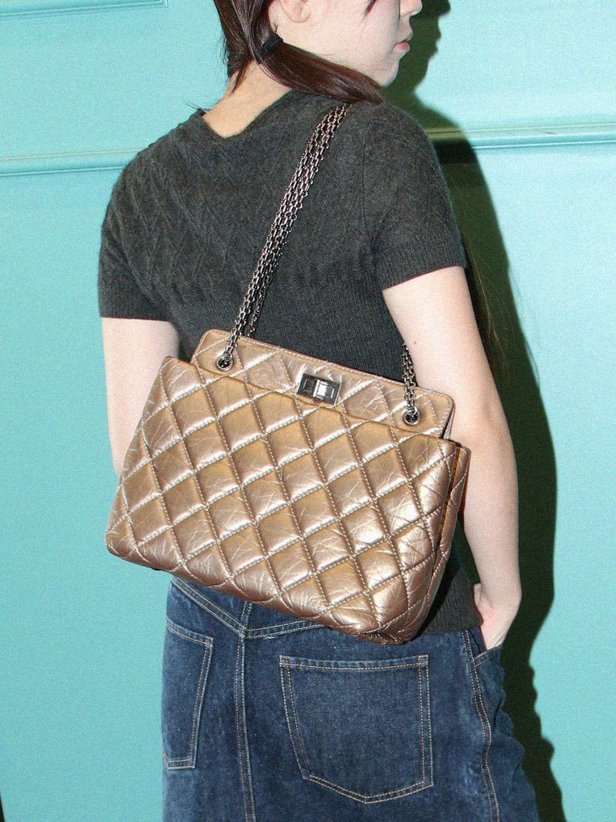 2013年頃製 2.55チェーントートバッグ ブロンズ