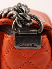 2014 Boy Chanel Chain Shoulder Bag, Orange