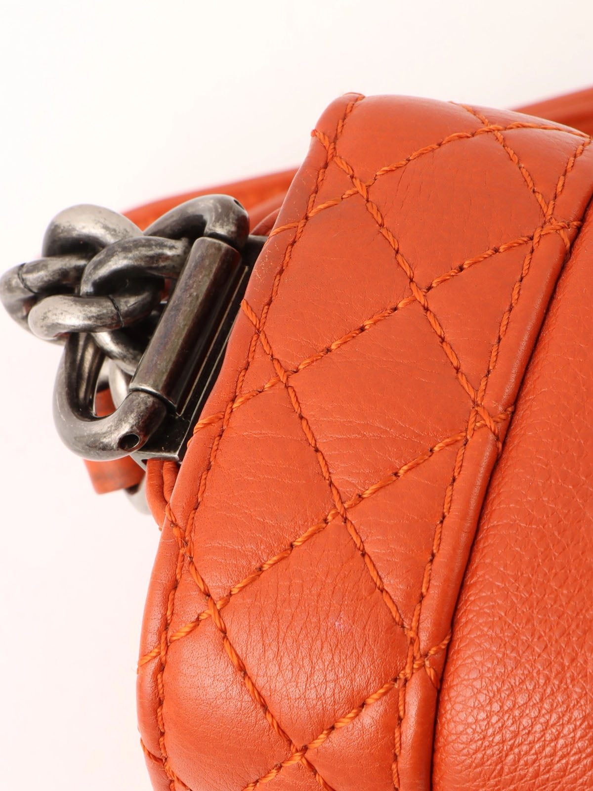 2014 Boy Chanel Chain Shoulder Bag, Orange