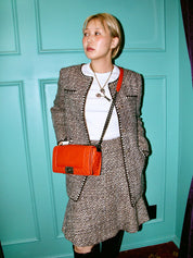 2014 Boy Chanel Chain Shoulder Bag, Orange