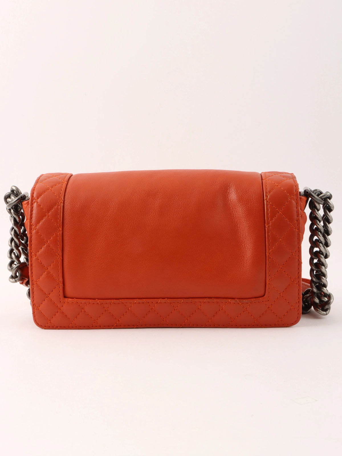 2014年頃製　ボーイシャネルチェーンショルダーバッグ　オレンジ