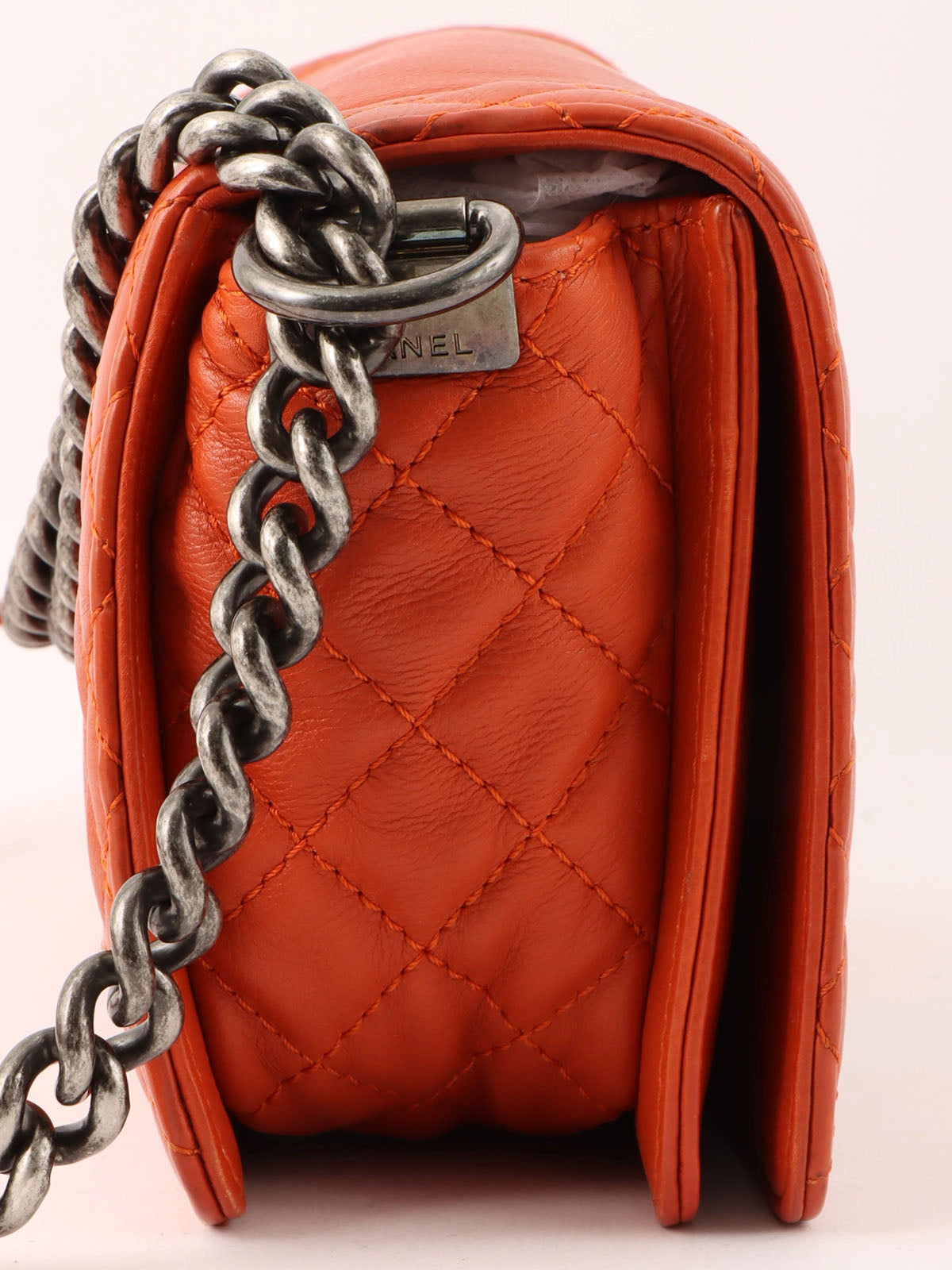 2014 Boy Chanel Chain Shoulder Bag, Orange
