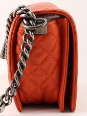 2014 Boy Chanel Chain Shoulder Bag, Orange
