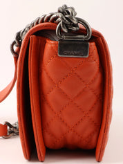 2014 Boy Chanel Chain Shoulder Bag, Orange