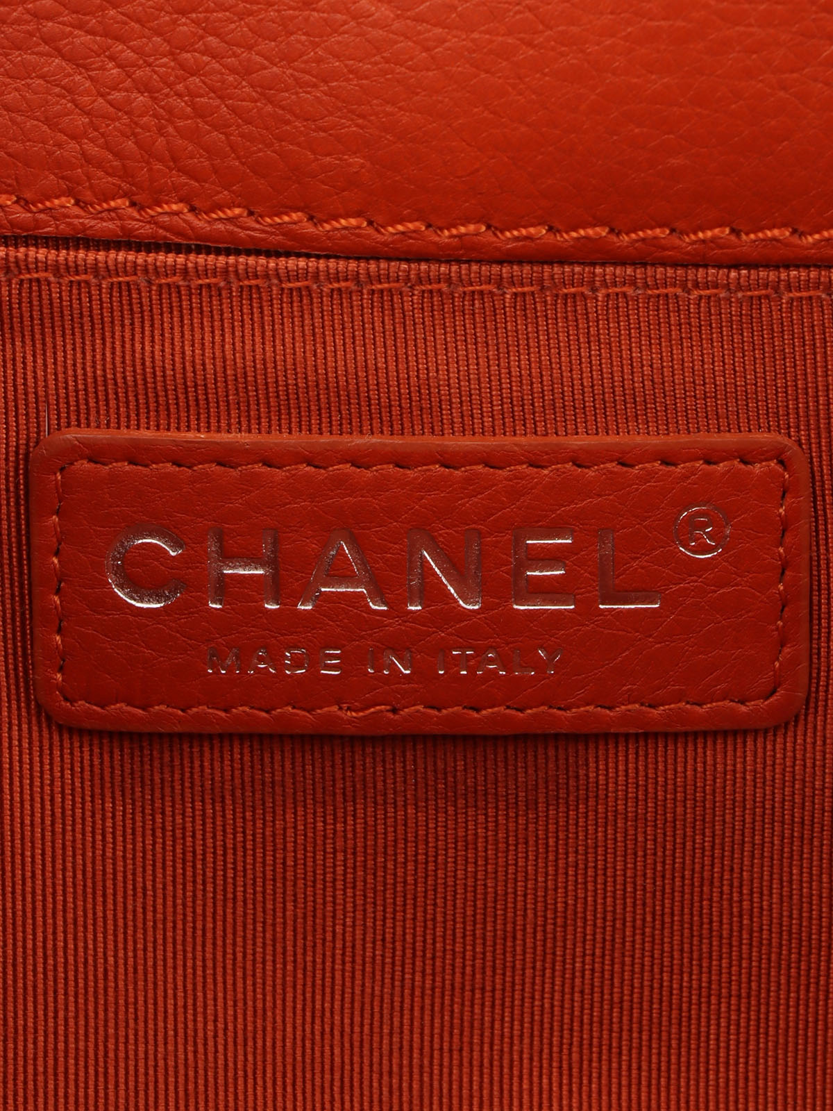 2014年頃製　ボーイシャネルチェーンショルダーバッグ　オレンジ