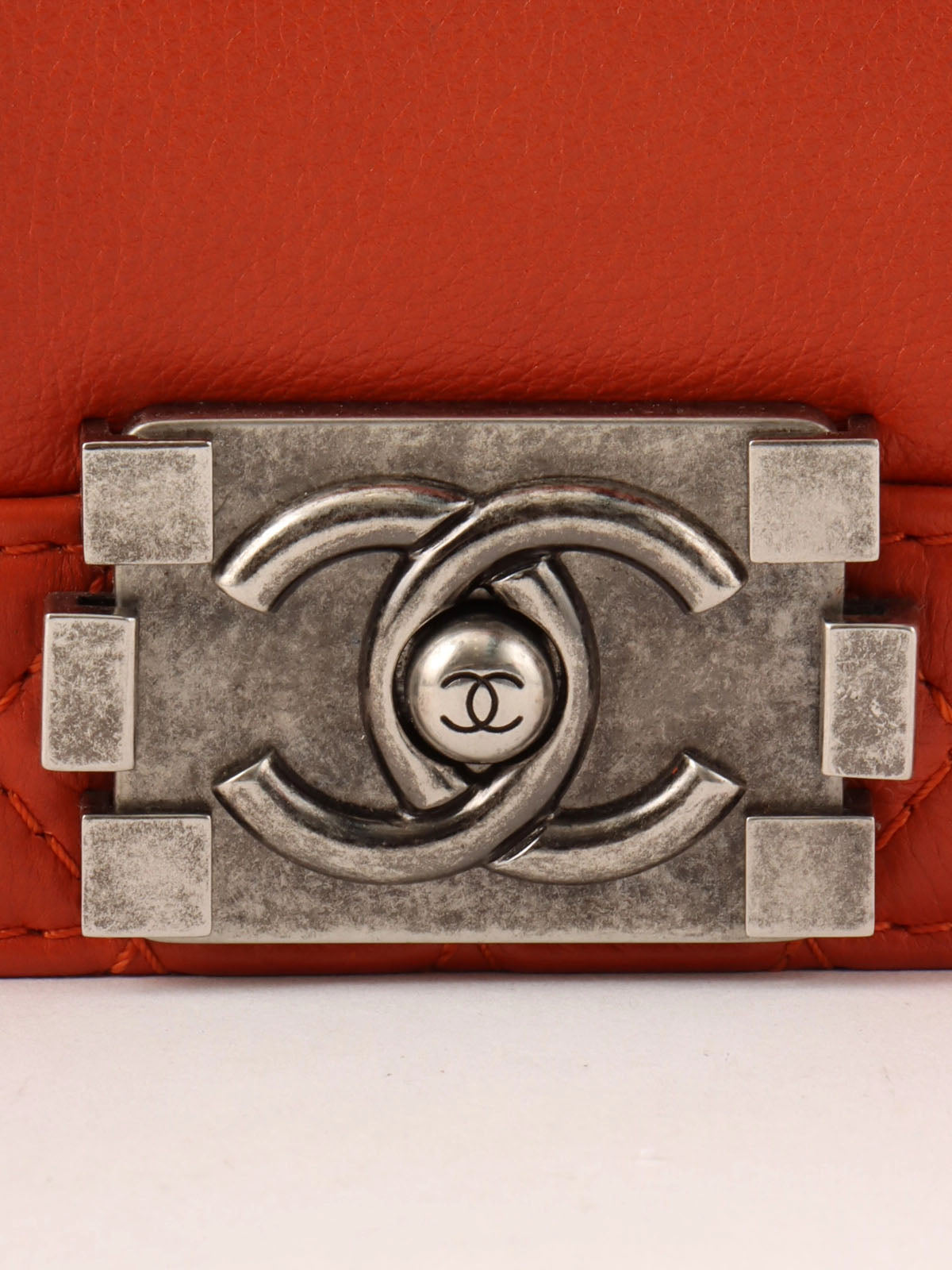 2014 Boy Chanel Chain Shoulder Bag, Orange