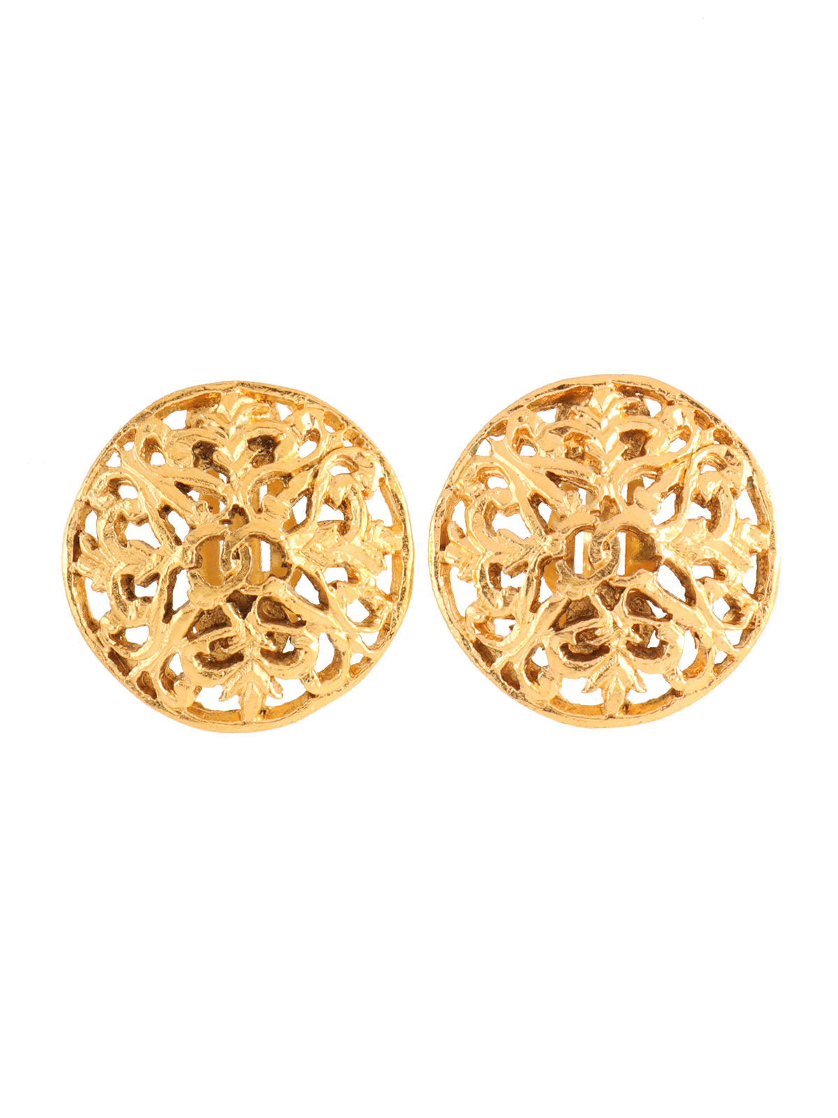 1991年製 ラウンドデザインカットアウトCCマークイヤリング ゴールド