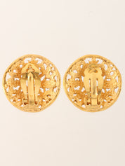 1991年製　ラウンドデザインカットアウトCCマークイヤリング　ゴールド