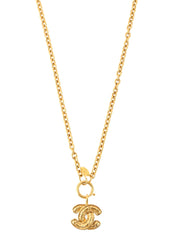 Matelasse Stitch CC Mark Necklace Gold