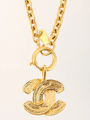 Matelasse Stitch CC Mark Necklace Gold