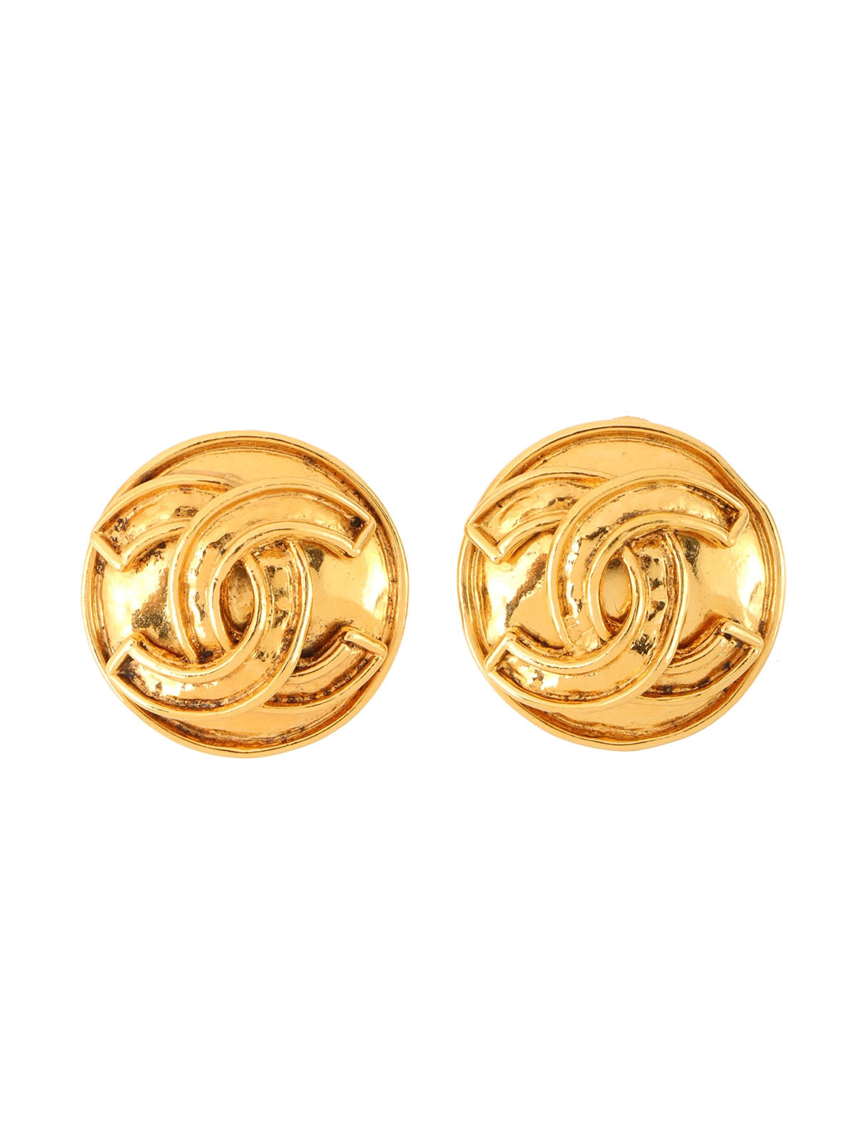 1994年製　ラウンドCCマークイヤリング　ゴールド