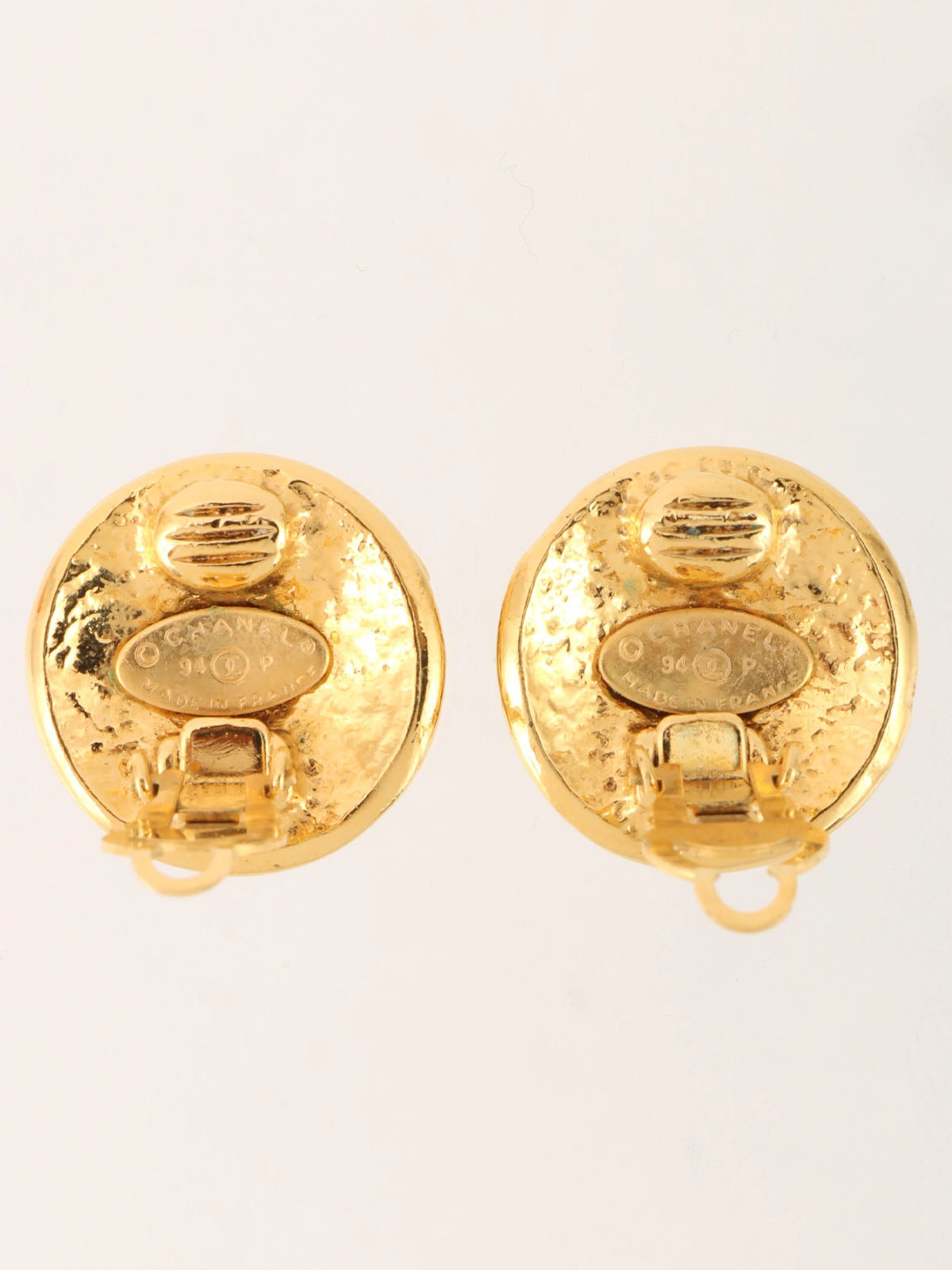 1994年製　ラウンドCCマークイヤリング　ゴールド