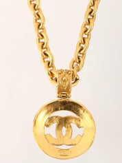 1994年製 ドットラウンドカットアウトCCマークネックレス ゴールド