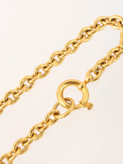1994 Made  Dotted Round Cutout CC Mark Necklace Gold