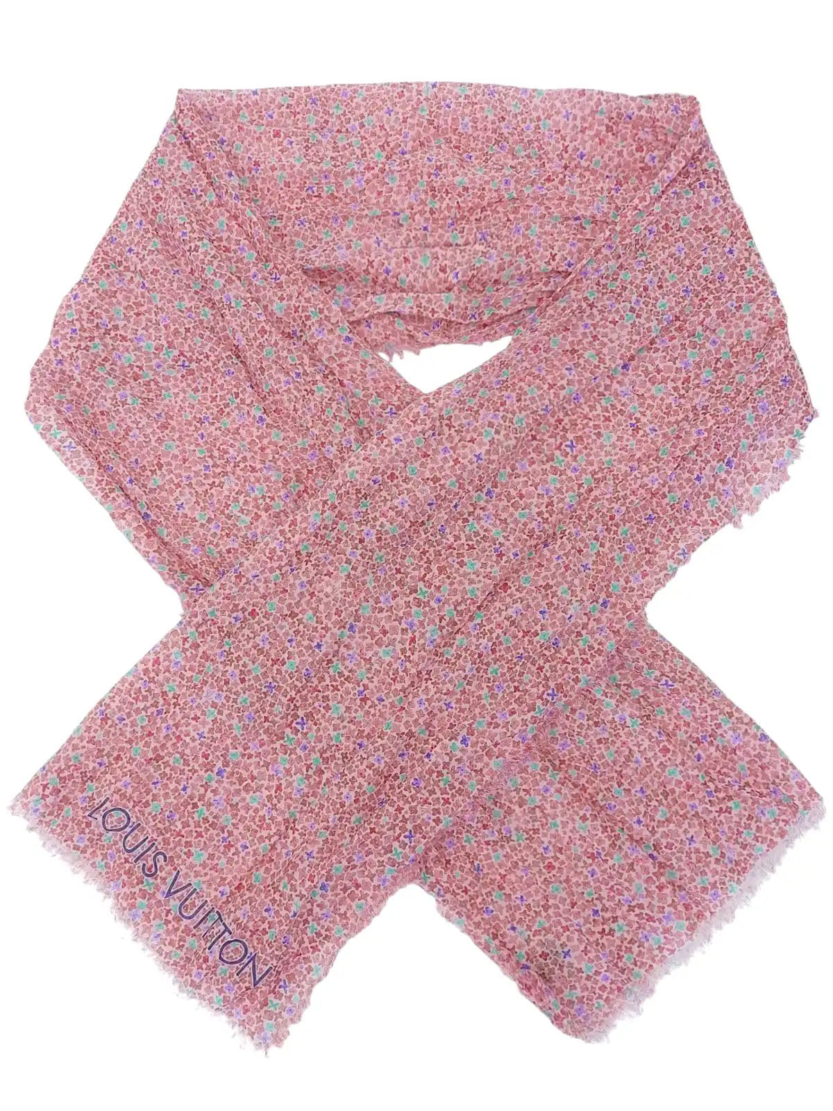 粉色/多色字母图案披肩