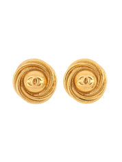 1997 Trinity motif CC mark earrings, gold