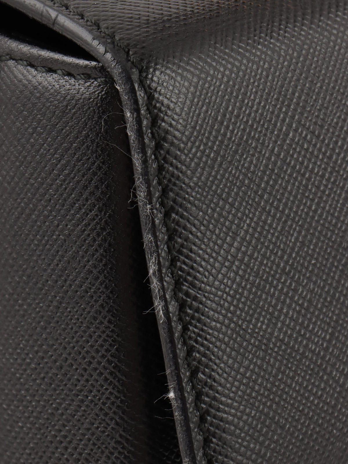 Saffiano Gancini Plate 2-Way Bag, Black