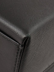 Saffiano Gancini Plate 2-Way Bag, Black