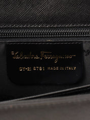 Saffiano Gancini Plate 2-Way Bag, Black