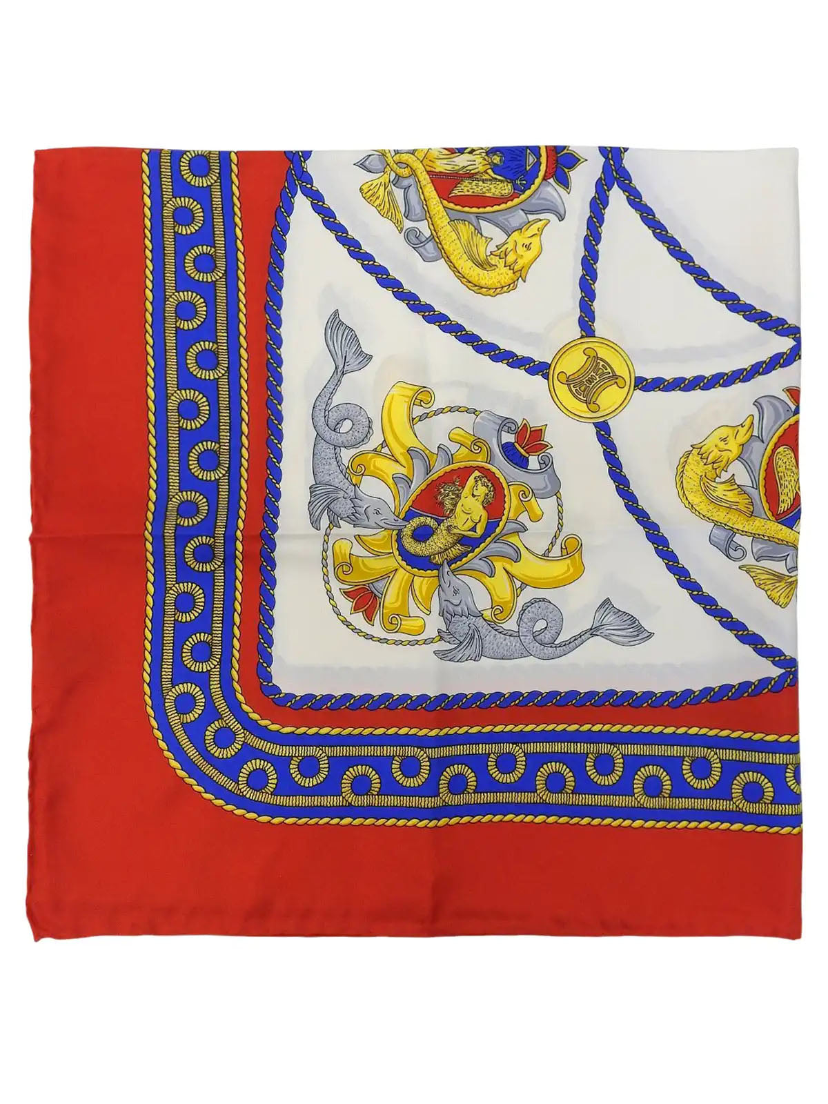 デザインパターンスカーフ　レッド/マルチ