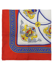 デザインパターンスカーフ　レッド/マルチ