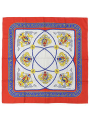 デザインパターンスカーフ　レッド/マルチ