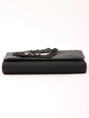 Heart Motif Logo Plate Wallet Black