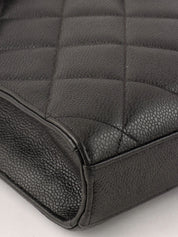 1997 Caviar Skin CC Turnlock Briefcase, Black