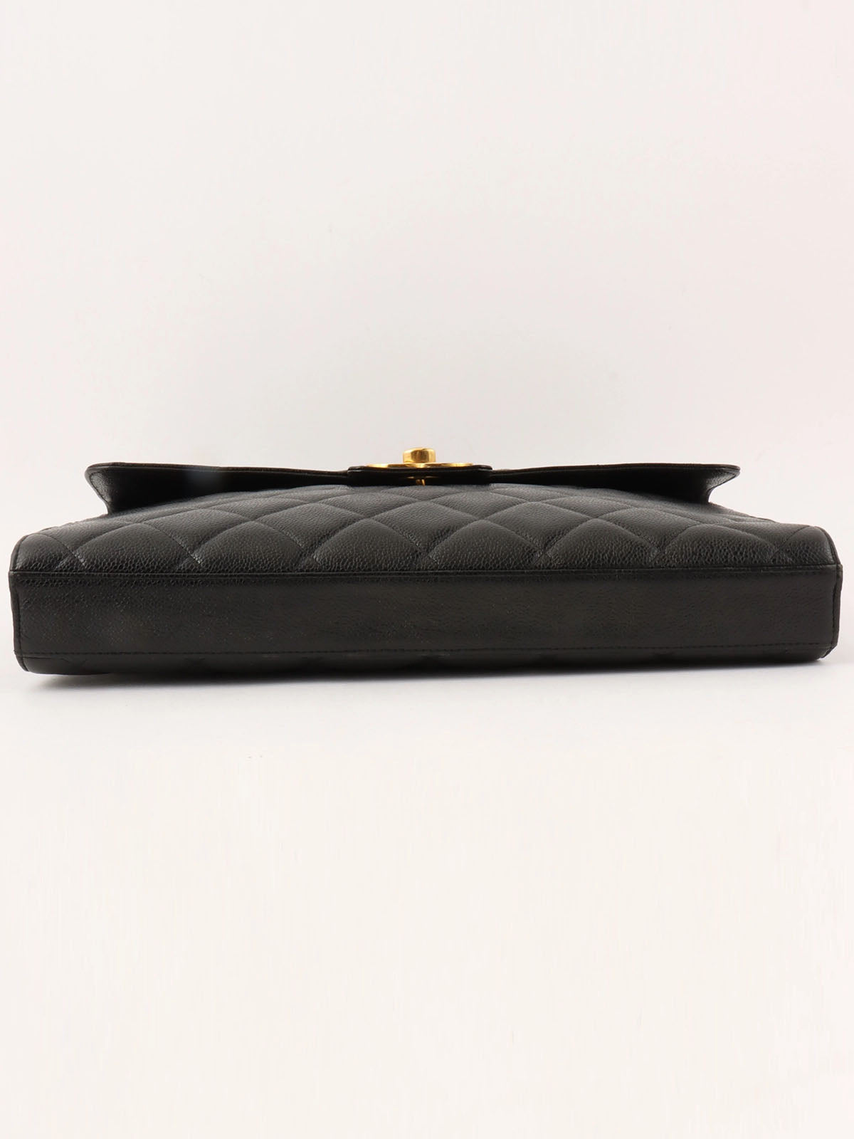 1997 Caviar Skin CC Turnlock Briefcase, Black