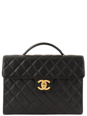 1997年頃製 キャビアスキンCCターンロックブリーフケース ブラック