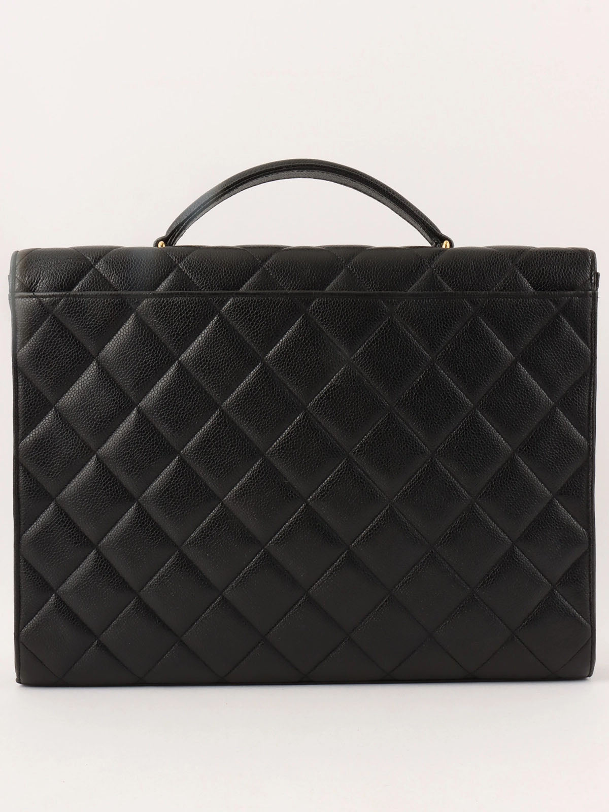 1997年頃製 キャビアスキンCCターンロックブリーフケース ブラック