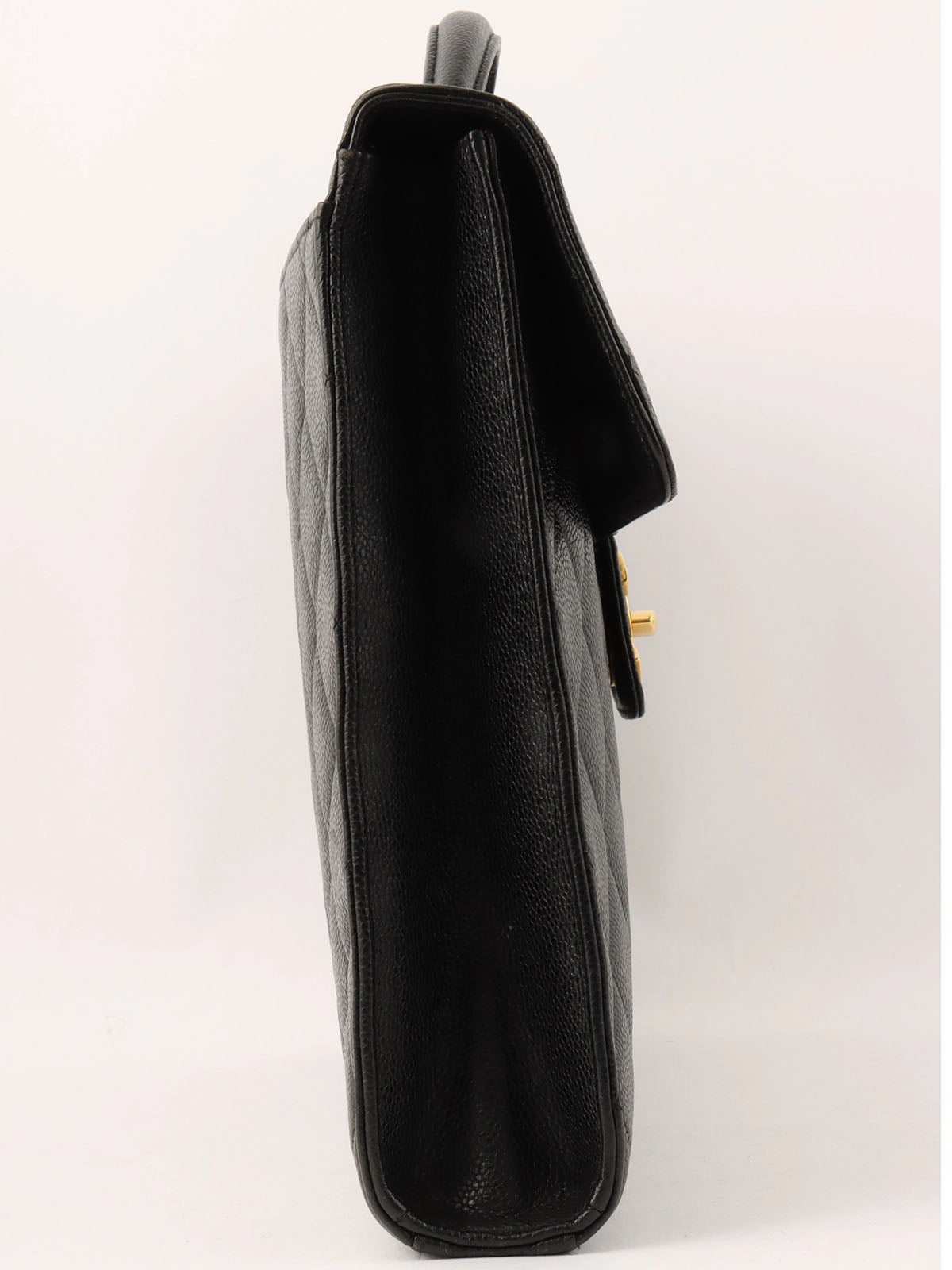 1997年頃製 キャビアスキンCCターンロックブリーフケース ブラック