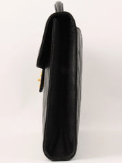 1997 Caviar Skin CC Turnlock Briefcase, Black