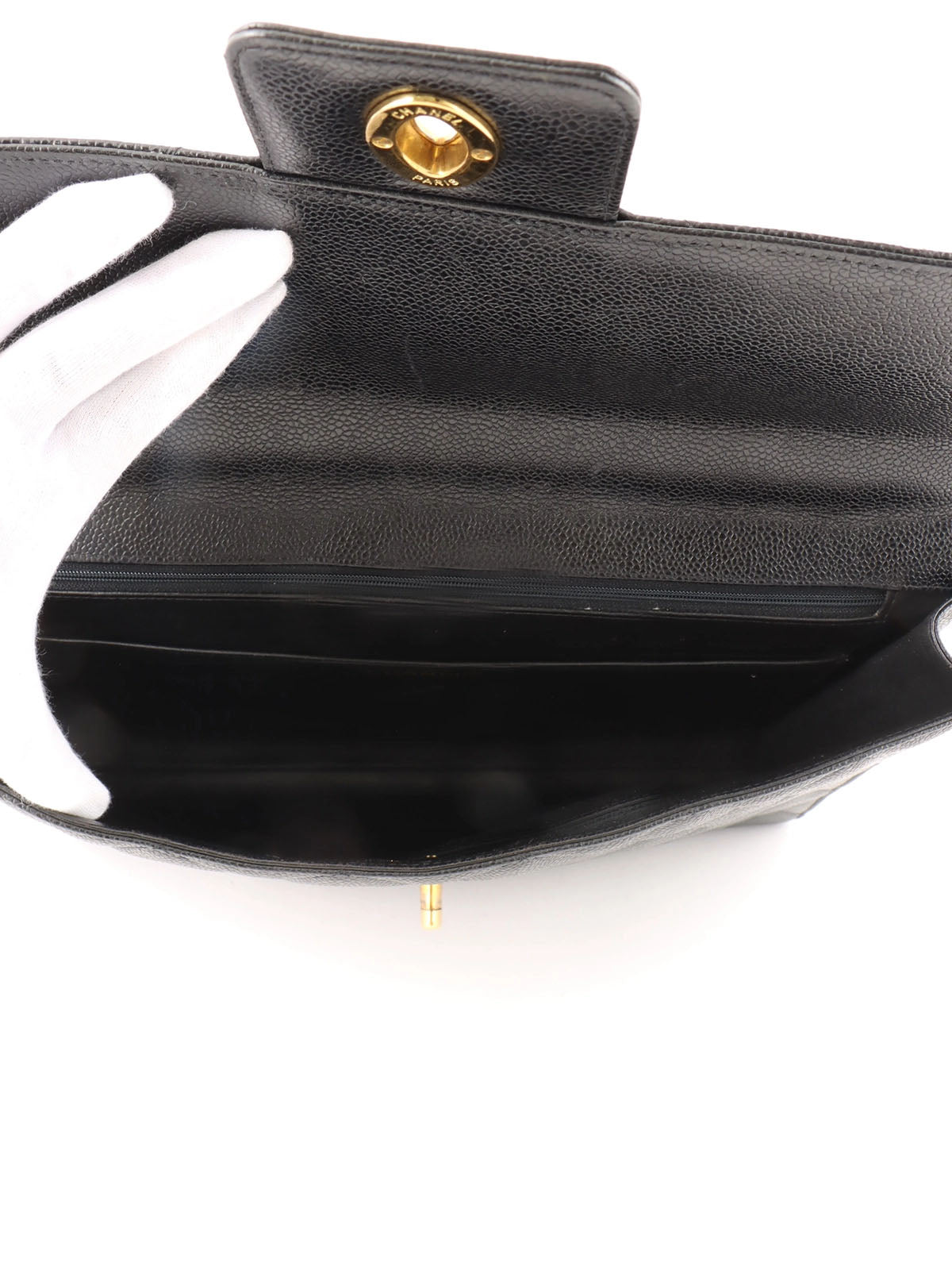 1997年頃製 キャビアスキンCCターンロックブリーフケース ブラック