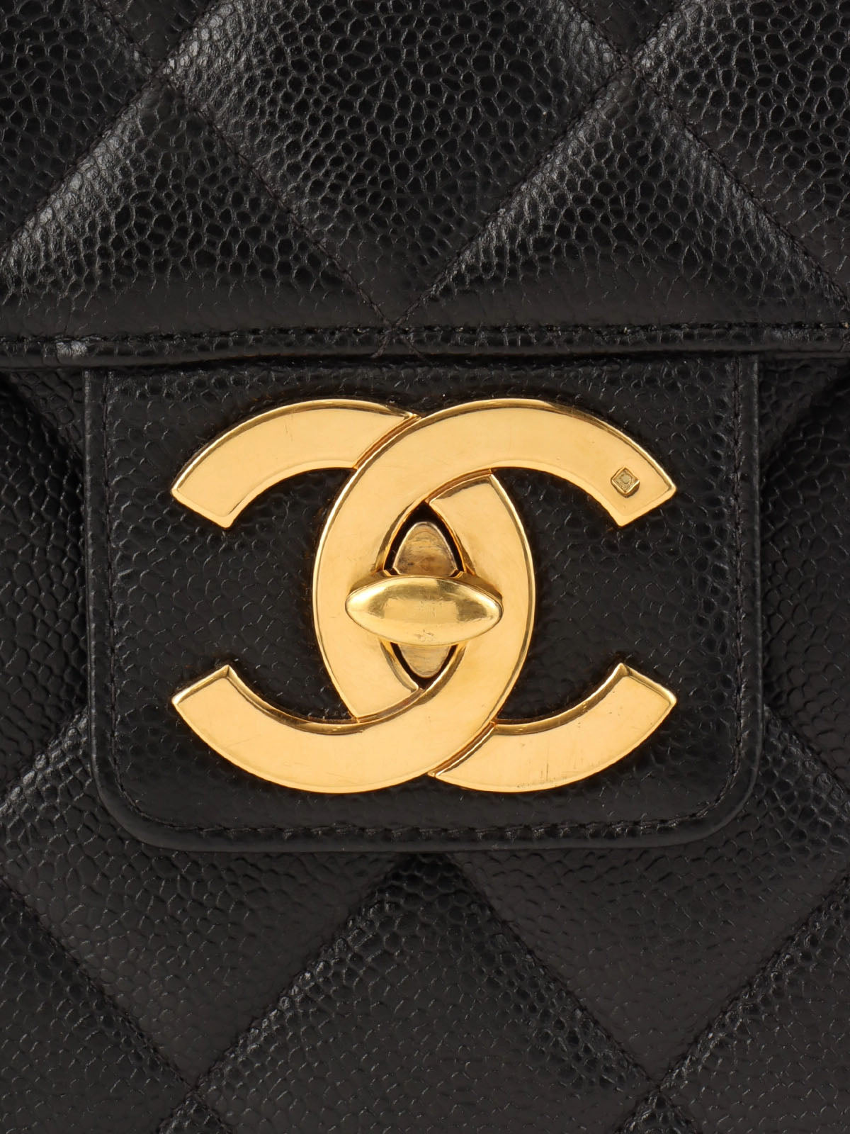 1997年頃製 キャビアスキンCCターンロックブリーフケース ブラック