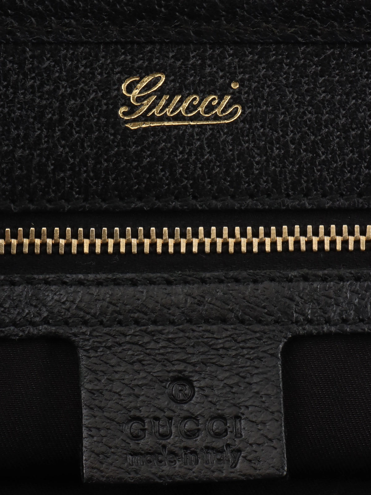 Canvas GG Pattern Logo Plate Tote Bag Black