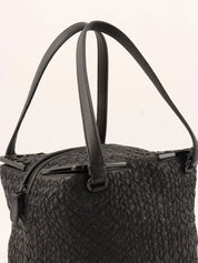 Intrecciato Design Box Handbag in Black