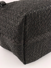 Intrecciato Design Box Handbag in Black