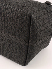 Intrecciato Design Box Handbag in Black
