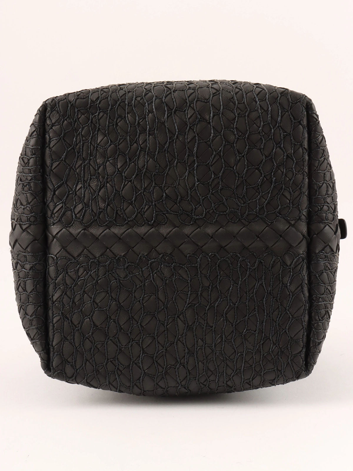 Intrecciato Design Box Handbag in Black